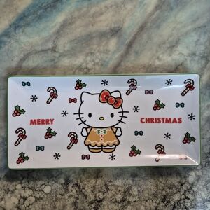 Hello Kitty Christmas Holiday Decor Plate - Red, Green, White